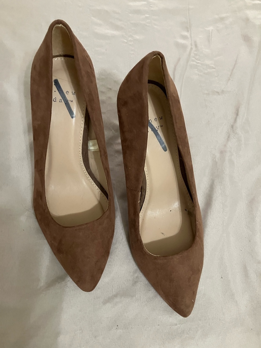 a new day Brown Suede Pointed-Toe Pumps